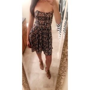 Nordstrom WAYF Strapless Floral A-Line Dress Small